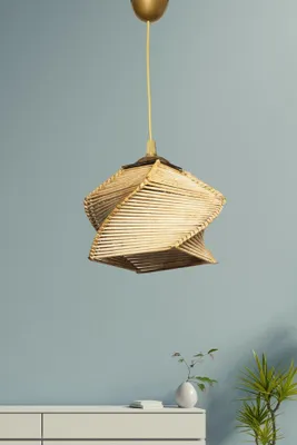 Produktbild von Opviq, Hochwertiger Kronleuchter, Creme, 20 cm Durchmesser, 75 cm hoch | E27 Fassung, max. 40 W | Stilvolles, rustikales Design für Boho- und moderne Wohnräume.