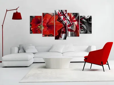 Produktbild von BLUMEN LILIEN ABSTRAKT Acrylglasbild Modern Wandbild Glasbild Bild b-C-0621-k-m