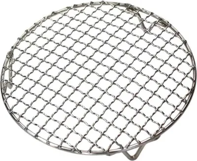 Produktbild von Temoo Grillrost, 25 cm/35 cm/45 cm/55 cm, Edelstahl, rund, Grillrost mit Beinen, Mehrzweck-Grillregal, Gitterdraht, Grillrost, für Camping, Picknick