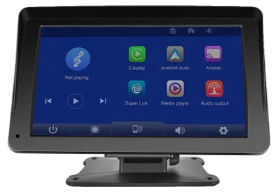 Zdjęcie produktu dla Monitor samochodowy, 7-calowy ekran dotykowy HD, łączność Bluetooth i AUX, monitor samochodowy