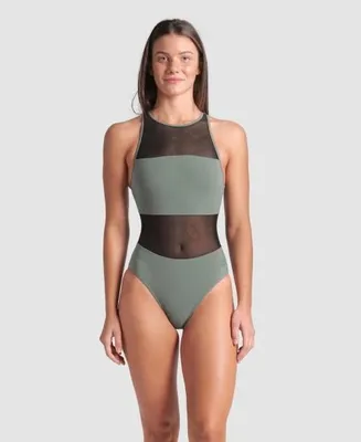 Image de Arena Mesh Panels Vent Back maillot de bain femme sage Gr 36