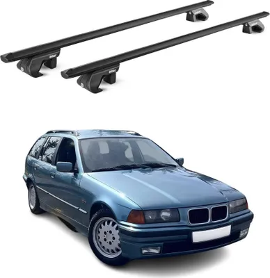Produktbild von Dachträger Gepäckträger für BMW 3er Touring E36 E91 1994-2012 Alu Schwarz 2x ABE