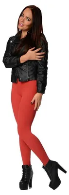 Produktbild von Damen Leggings Hoher Bund Winter Baumwolle; Rot S/36
