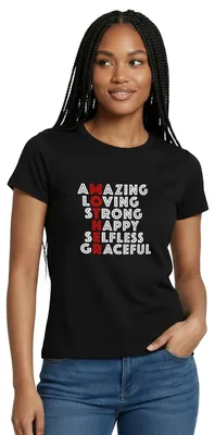 Produktbild von Spreadshirt Geschenk Mama | Mother Akrostichon Frauen T-Shirt, XXL, Schwarz