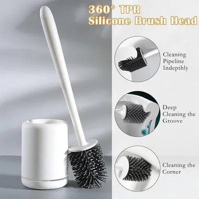 Immagine prodotto di Set di scopini in silicone – Montaggio a parete – Portascopino – È ora di innovare il vostro bagno!