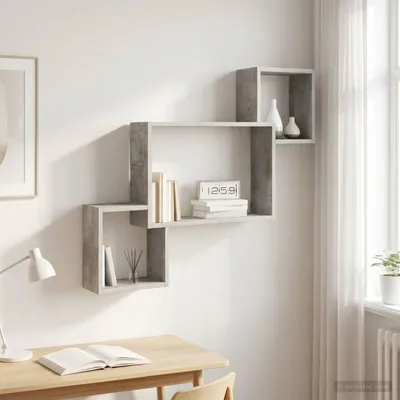 Produktbild von Maison Exclusive - Wandregal Wandhalterung Betongrau 91,5 x 15 x 76 cm