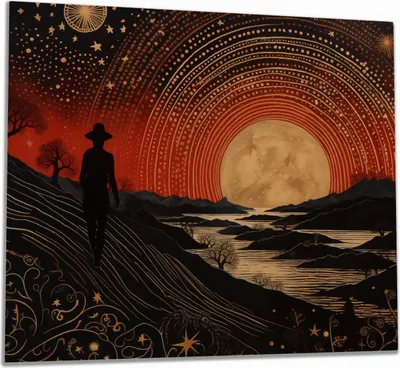 Produktbild von Wallario Herdabdeckplatte aus Glas, Größe 60 x 52 cm 1-teilig, Motiv Unter dem Sternenzelt