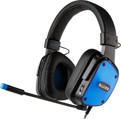 Produktbild von SADES Dpower SA-722 Gaming Headset, schwarz/blau, 3,5 mm Klinke, kabelgebunden, Stereo, Over Ear, PC, PS4 u. 5, Xbox, Nintendo Switch