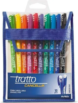 Image de Tratto 834700 stylo à encre gel Noir, Bleu, Vert, Bleu clair, Vert clair, Orange, Rouge, Jaune 10 pièce(s)