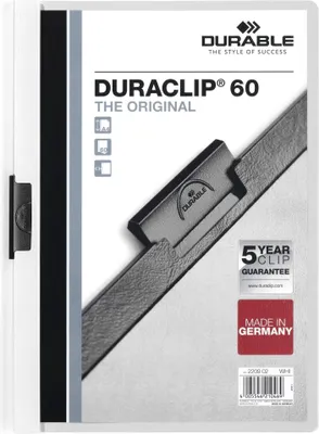 Produktbild von DURABLE Klemmmappe DURACLIP® 60 A4 5 St., 223802 weiß