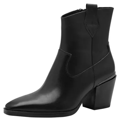 Produktbild von MARCO TOZZI Damen Stiefeletten mit Absatz aus Leder Cowboy, Schwarz (Black), 36