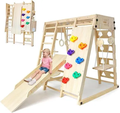 Imagen del producto de Estructura de escalada plegable para interiores, gran parque infantil para niños a partir de 1 año