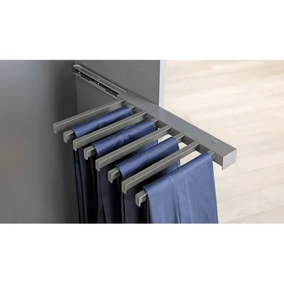 Produktbild von HETTICH Hosenhalter ausziehbar Korpusmontage Stahl anthrazit