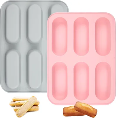 Imagen del producto de Molde de silicona mini, con 6 cavidades, 2 unidades, con revestimiento antiadherente, ideal para muffins