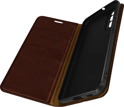 Immagine prodotto di Custodia in pelle per Samsung Galaxy S21 FE con funzione di portafoglio e supporto - Marrone