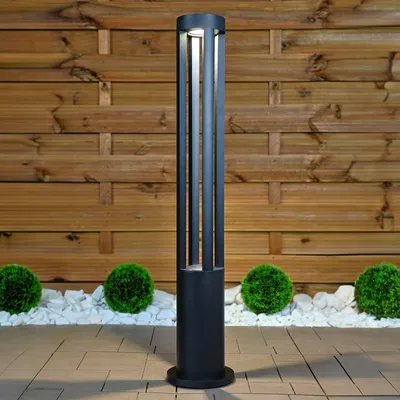 Produktbild von LUMILED Wegeleuchte 12W Außen Pollerleuchte Außenstehleuchte Stehlampe Außenleuchte Außenbeleuchtung Gartenleuchte Wegelampe stehend 80cm IP65 schwarz spritzwasserdicht Aluminium Fassung