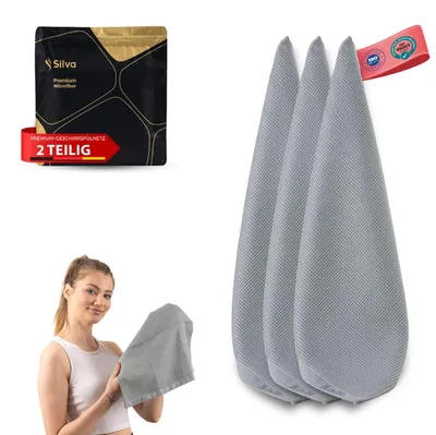 Mikrofasertuch 3er-Pack grau 40x70 cm streifenfrei
