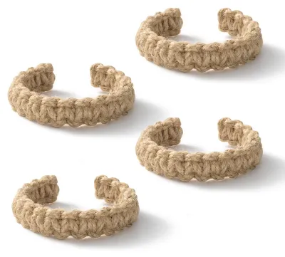 Produktbild von Gardinenhalter, 4er-Set, Boho-Garten-Stil, Seil-Gardinenhalter für Vintage-Gardinen, natürliche Gardinenaccessoires