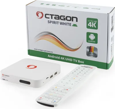 Obrázek produktu pro OCTAGON SPIRIT WHITE 4K Android, 2GB/32GB, TV IP OTT, Bluetooth 5.1