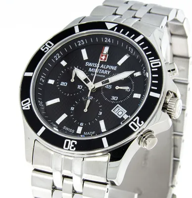 Produktbild von Swiss Alpine Military by Grovana 7022.9137 Chronograph schwarz Herren Uhr NEU