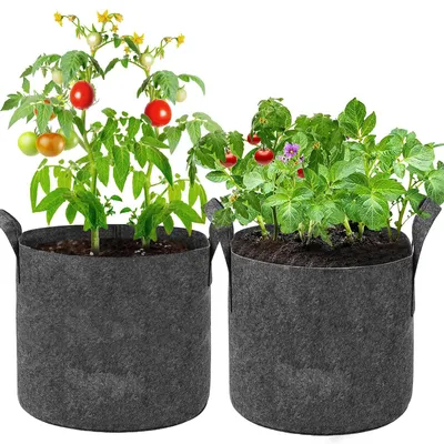 Produktbild von 2 Stück 10 Gallon Pflanzsack Vliesstoff Pflanztaschen mit Griffen Pflanzbeutel Wachstumstasche für Kartoffeln, Tomaten, Gemüse, Blumen
