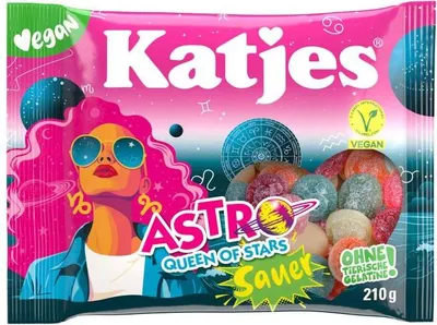 Produktbild von Katjes Astro Queen of Stars Sauer 210g
