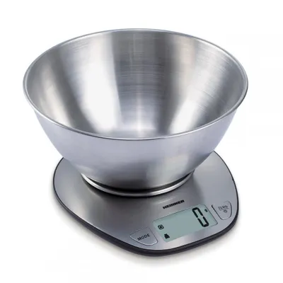 Produktbild von Heinner HKS-5SS, Elektronische Küchenwaage, 5 kg, 1 g, Edelstahl, Edelstahl, Edelstahl