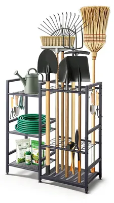 Produktbild von VEVOR Gartengeräte Ständer 740x300x805mm 3-Stöckiger Gerätehalter Schwarz