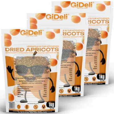 Produktbild von Getrocknete Aprikosen 3kg Ohne Zuckerzusatz Naturbelassen Rohkost Vegan GiDeli