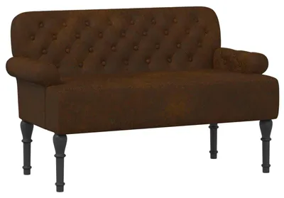 Image de vidaXL Canapé deux places capitonné marron 120 x 65 x 78 cm
