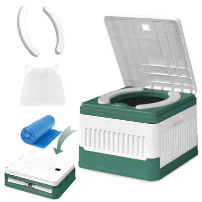 Image de Toilettes portables pour enfants - Toilettes de voyage avec sac de rangement et sacs jetables