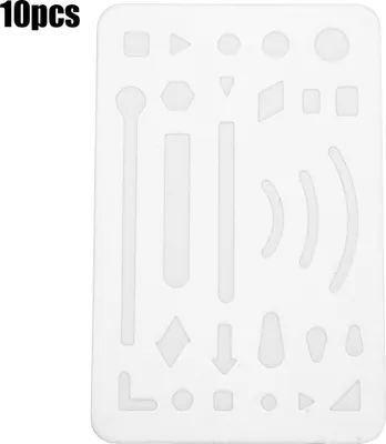Produktbild von 10 Stück 27 Löcher Löschschild Mehrzweck-Engineering-Zeichnungsvorlage MusterlinealTransparent