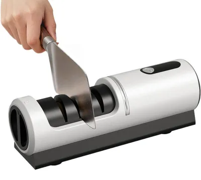 Produktbild von Elektrischer Messerschärfer Küchenmesser Schleifgerät USB mit 6 Schleifkernen und rutschfester Saugnapfbasis