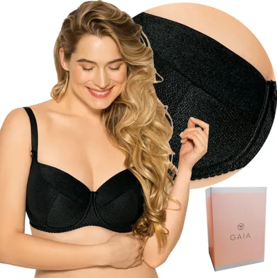 Produktbild von Gaia Damen Bügel BH gepolstert Dessous Unterwäsche regulierbar 281 Kate , Schwarz 2, 95D