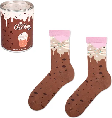 Produktbild von HOT CHOCOLATE box ZOOKSY Weihnachten Socken für Damen und Herren HOT CHOCOLATE Weihnachtssocken mit Schokoladen-Motiv, 41-46