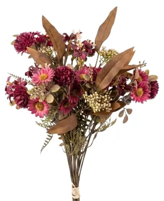 Produktbild von G.blümt Künstlicher Blumenstrauß wilde Crysanthemen 55cm, Kunstblumen Bouquet wie echt für Vasen, dauerhafte Blumendeko Tischdeko Pink