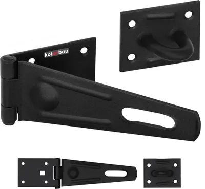 Obrázok produktu pre KOTARBAU® Hasp 150 x 75 mm Zámok s mŕtvym uzáverom Práškovo lakovaná oceľ Čierny Hasp Bezpečnostný hasp Zámok na bránu Zámok na záhradnú bránu Zámok na dvere Uzamykateľný uzamykací mechanizmus