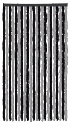 Productafbeelding van Fluwelen gordijn, 56x185 cm - 140x220 cm - eBay, effen streep, antraciet - zwart, 100x200 cm