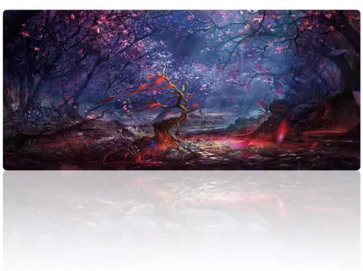 Immagine prodotto di Cmhoo: Tappetino per mouse XXL e tappetino per mouse da gioco (80 x 40 x 0,2 cm, 228 x 101 cm), motivo: bosco