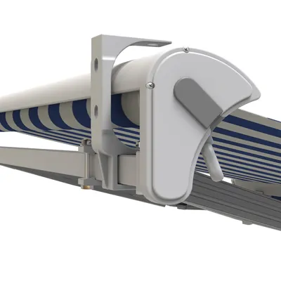 Produktbild von Leudus Decken Wandhalterung LUP059 für Markise mit Befestigung Aluminium/Stahl Kombihalterung (40mm, 2-Stück, weiß, stahl)