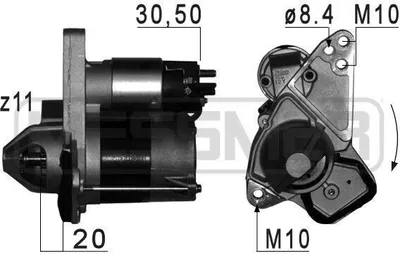 Produktbild von ERA 220791A Starter Anlasser 1kW für RENAULT MEGANE III Grandtour (KZ0/1) 12V