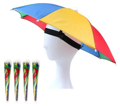 Produktbild von Faltbare Regenschirm-Hut für Erwachsene und Kinder