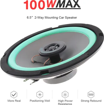 Obrázok produktu pre 1 ks 6,5-palcový 100 W koaxiálny reproduktor do auta, hi-fi, dverový, pre audio a hudbu, stereo, s plným frekvenčným rozsahom, reproduktor do auta