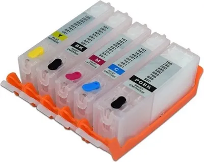 Image de 5 cartouches rechargeables compatible avec Canon PGI-580 & CLI-581 noir, cyan, magenta, jaune