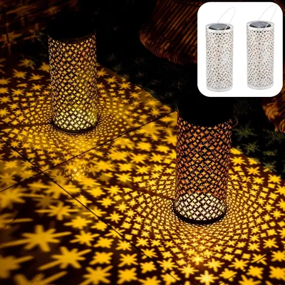 Produktbild von 2er Set Moderne Solarlaterne Solar Laterne Windlicht Lampe Outdoor Joran Weiss