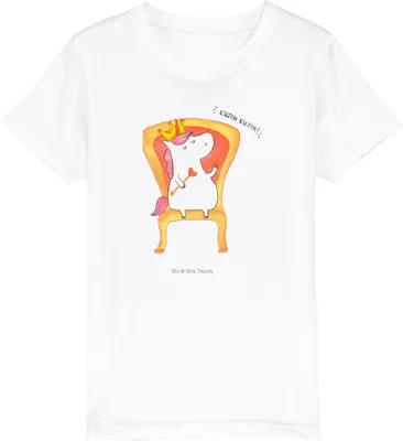 Produktbild von Mr. & Mrs. Panda Kleinkinder T-Shirt Einhorn König 7-8 Jahre (122/128) - Weiß - Geschenk, Kinder Jungen, Bio, Unicorn, Krone, Bundeskanzler, Prinzessin, Präsident