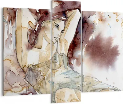 Produktbild von Bild auf Leinwand - Leinwandbild - Frau Modell - 95x80cm - Wand Bild - Wanddeko - Wandbilder - Leinwanddruck - Bilder - Kunstdruck - Wanddekoration - Leinwand bilder - Wandkunst - CB95x80-3552
