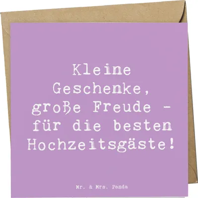Produktbild von Mr. & Mrs. Panda Grußkarte Spruch Gastgeschenke Freude - Lavendeltraum - Geschenk, Klappkarte, faltkarte, doppelkarte, liebevoll handgefertigte Geschenke, große, Heiraten