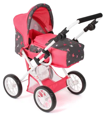 Produktbild von Bayer Chic 2000 Kombi-Puppenwagen Leni 3in1 | Kinderwagen mit Tragetasche, Buggy & Sportwagen | Höhenverstellbar 43-67 cm, ab 3 Jahren, Butterfly