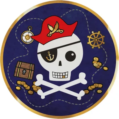 Obrázek produktu pro Amscan 8 desek Pirates Map Round Paper 23 cm